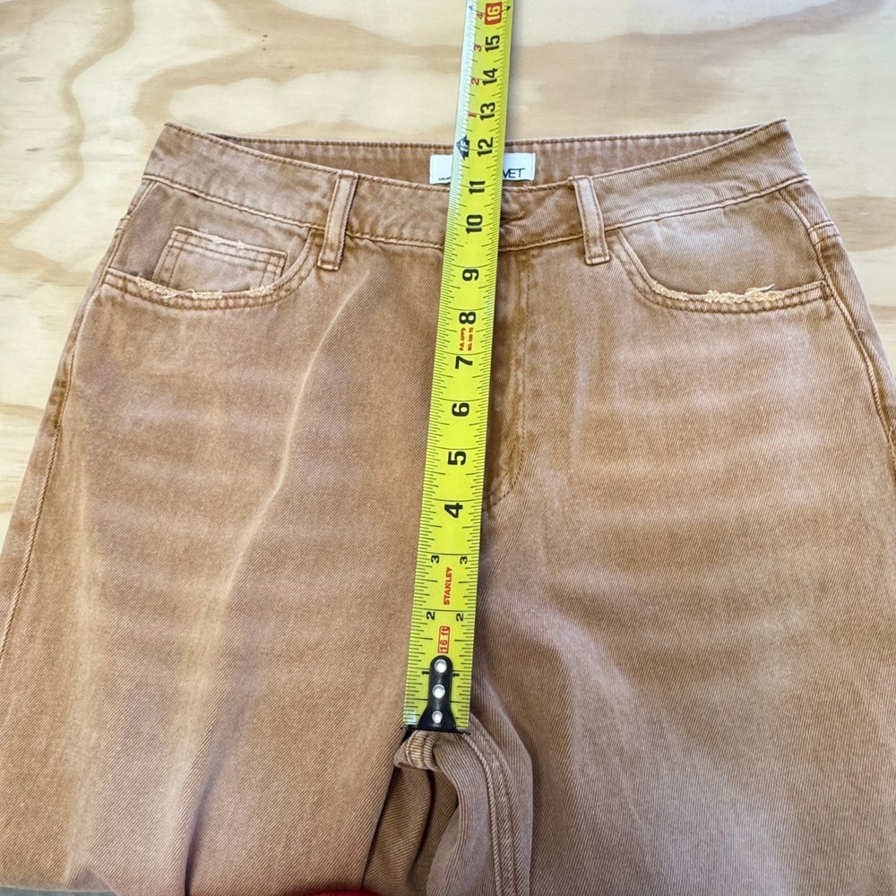 Vervet Kiss Of California Super High Rise 90's Vintage‎ Crop Flare Jeans W27 Tan - Picture 12 of 14